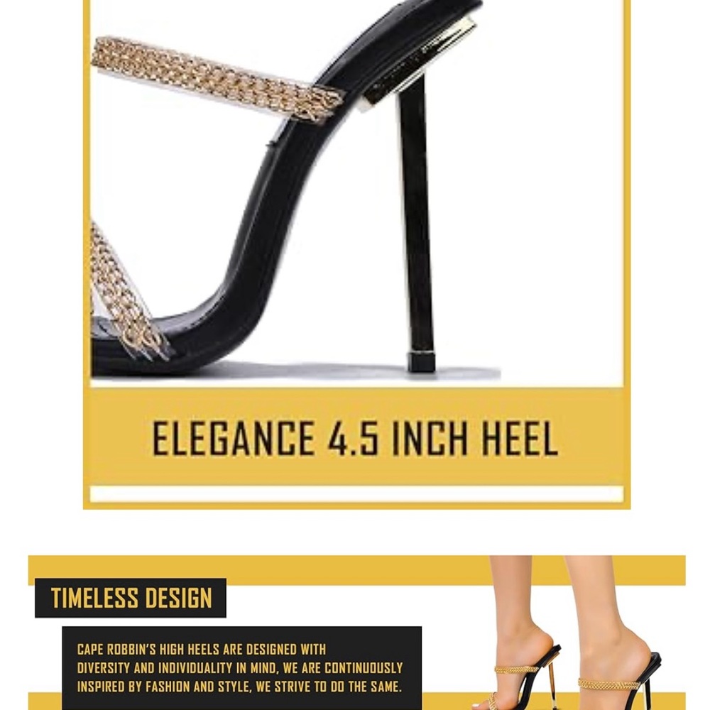 Cape Robbin Enya Clear Stiletto High Heels - Picture 3 of 8